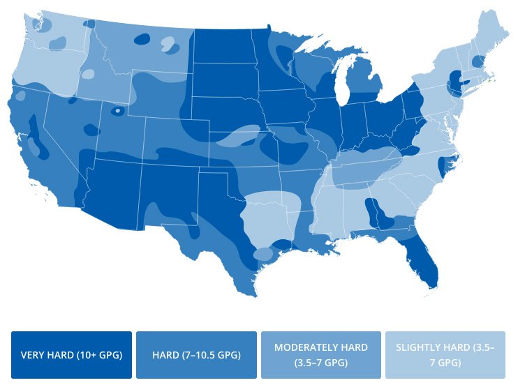 United States Hard Water Map